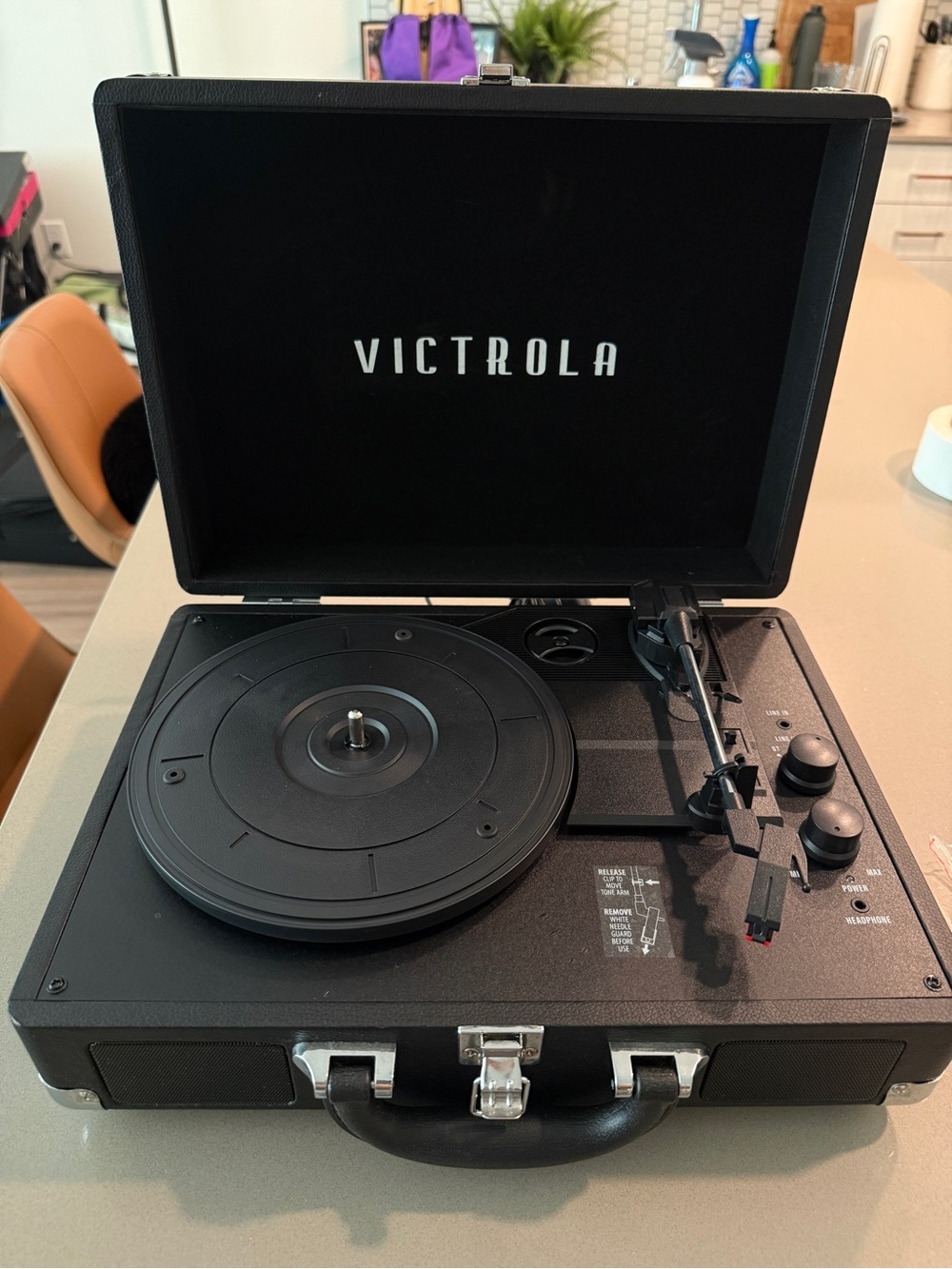 Victrola Black Portable Suitcase Turntable with Bluetooth (like new/never used)